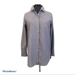 Ann Taylor Loft Blue White Stripe Shirt